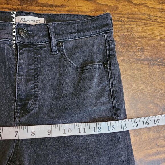Madewell Jeans 26 Skinny 9" High Rise Black Sea Wash A8535 Tummy Control Stretch - Picture 8 of 12